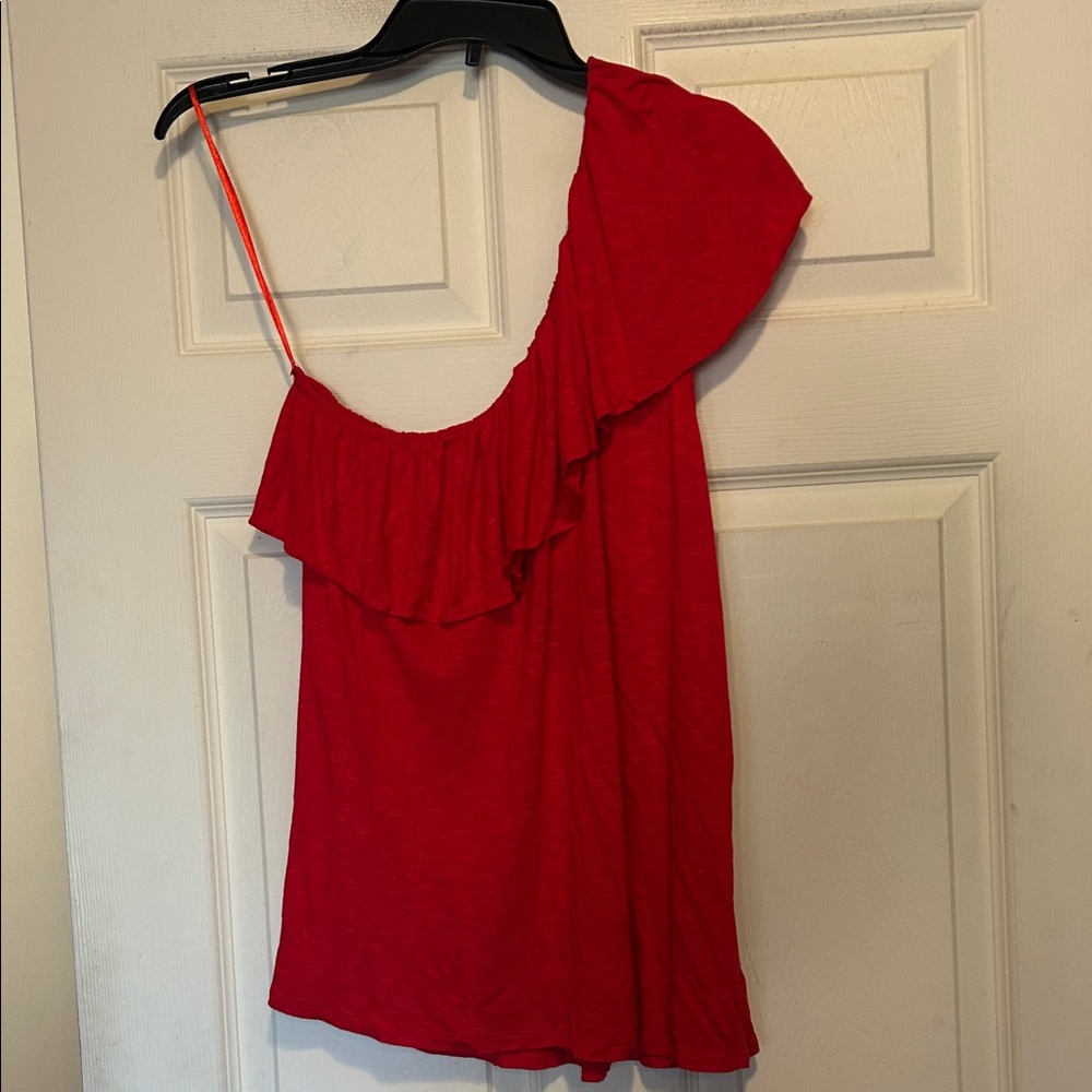 RXB One Shoulder Red Top Size Large